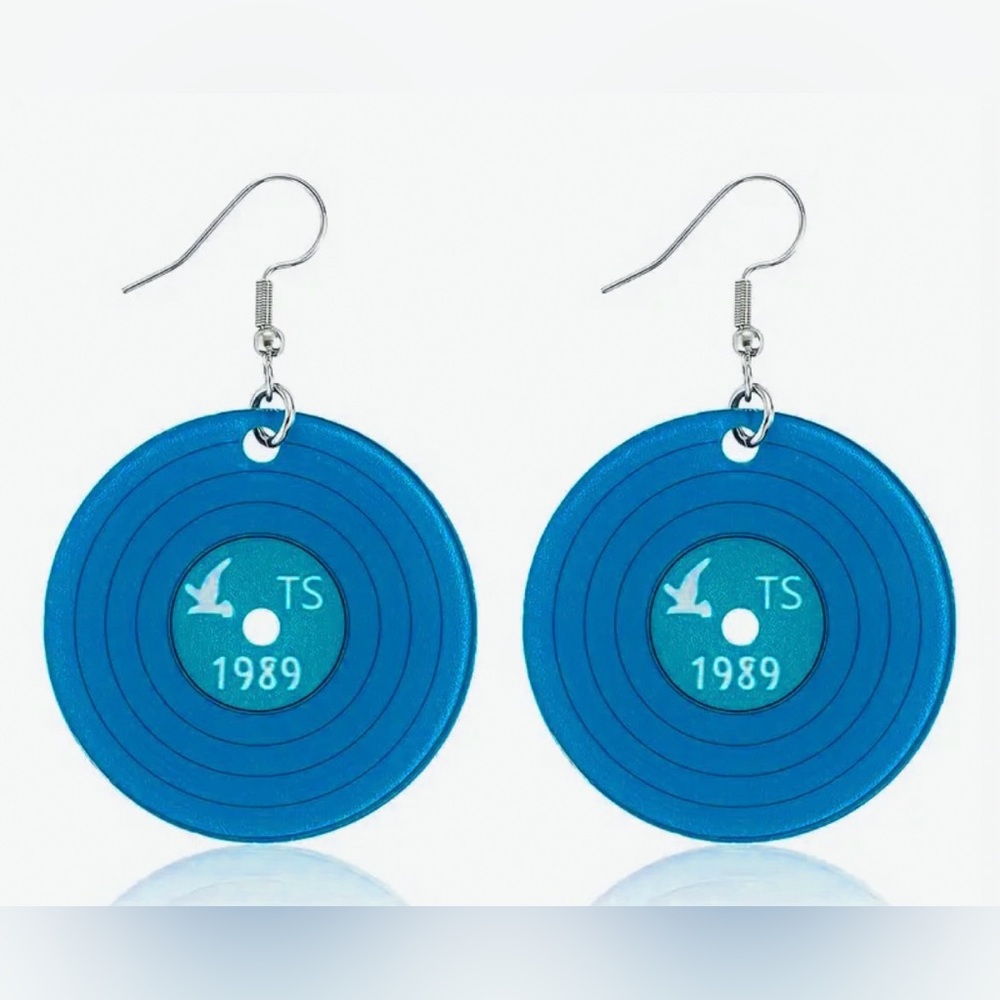 “1989” Album Blue/Seagulls Vinyls Dangle Earrings
